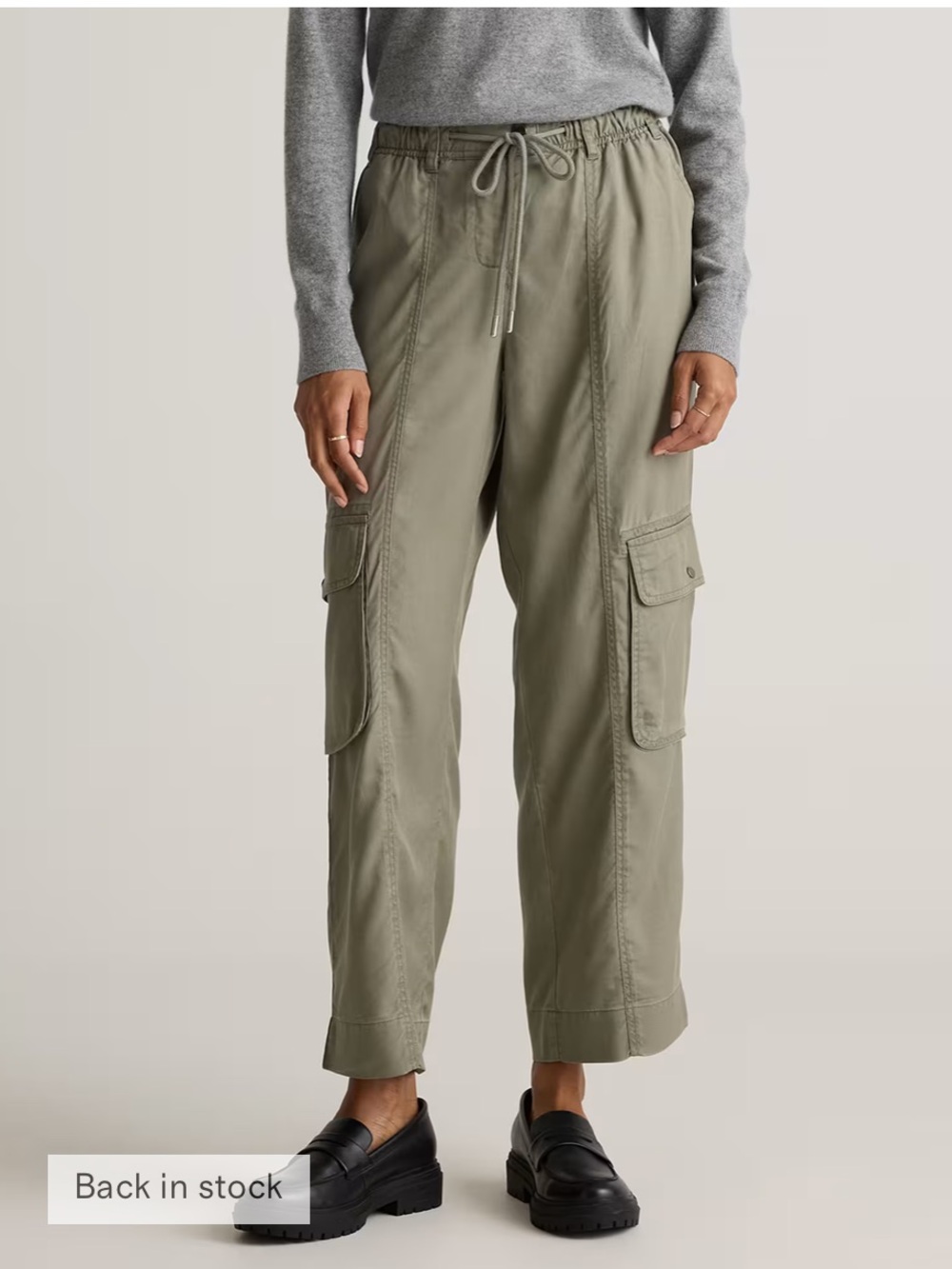 Quince Vintage Wash Drawstring Cargo